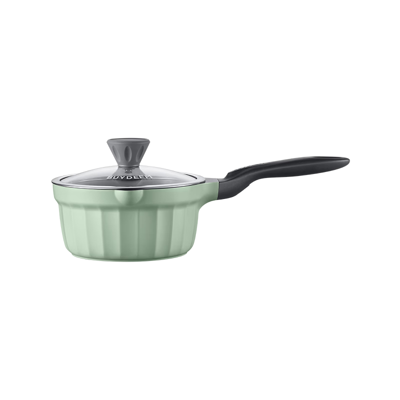 Buydeem 18cm Fluoride-Free Ceramic Non-Stick Milk Pot Soup Pot Baby Food Cooking Pot Light Green