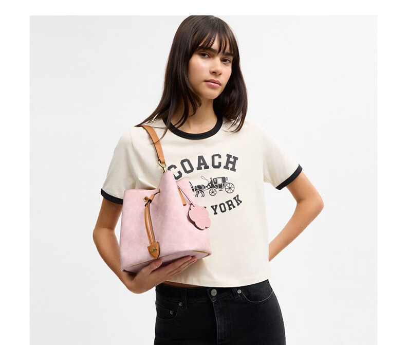 COACH Women's Luxury ROWAN Medium Shoulder Bucket Bag Nested Bag CEA23 5