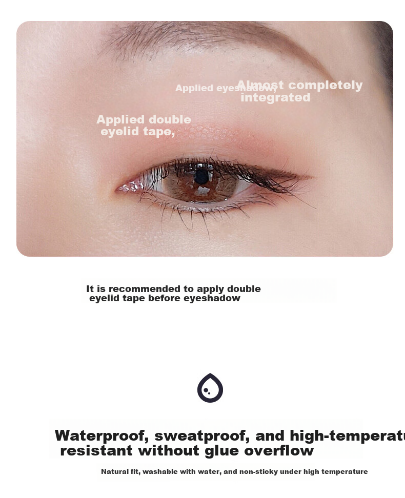 AOLANLA Double Eyelid Tape Realistic Lace Lightweight Invisible Natural Fit Non-Curling 240pcs L Size for Men and Women 8
