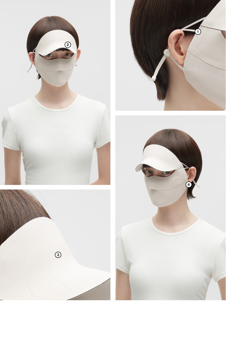Jiao Nei Liang Pi 502UV Women's Sunscreen Mask with Brim Full Face Protective Shield UV Protection Sunshade Face Bikini New Model 8