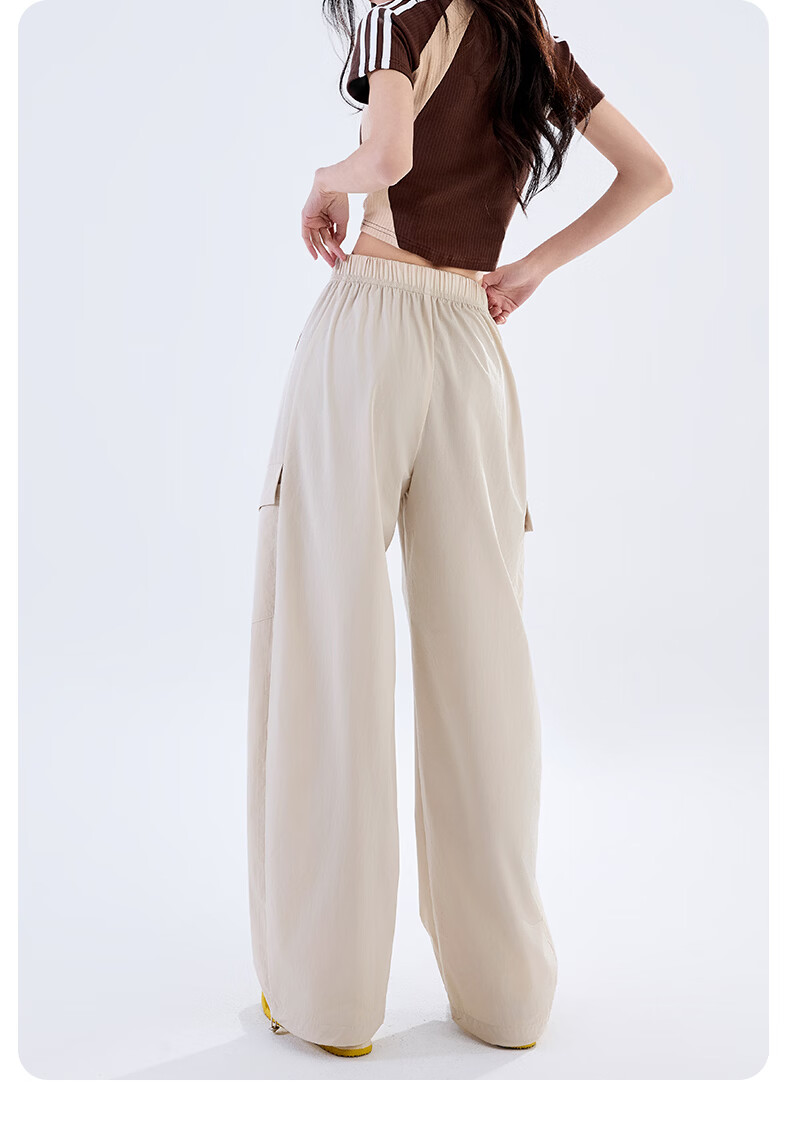 Langsha Women's Wide-Leg Cargo Pants 2026 Summer Thin Fashion Loose Breathable Casual Sports Straight-Leg Jogger Hiking Pants 17