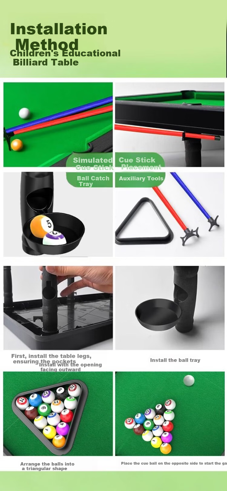 Aibilu Kids Mini Billiards Table Toy Home Pool Table Educational Game for Boys Parent-Child Interaction Birthday Gift 10