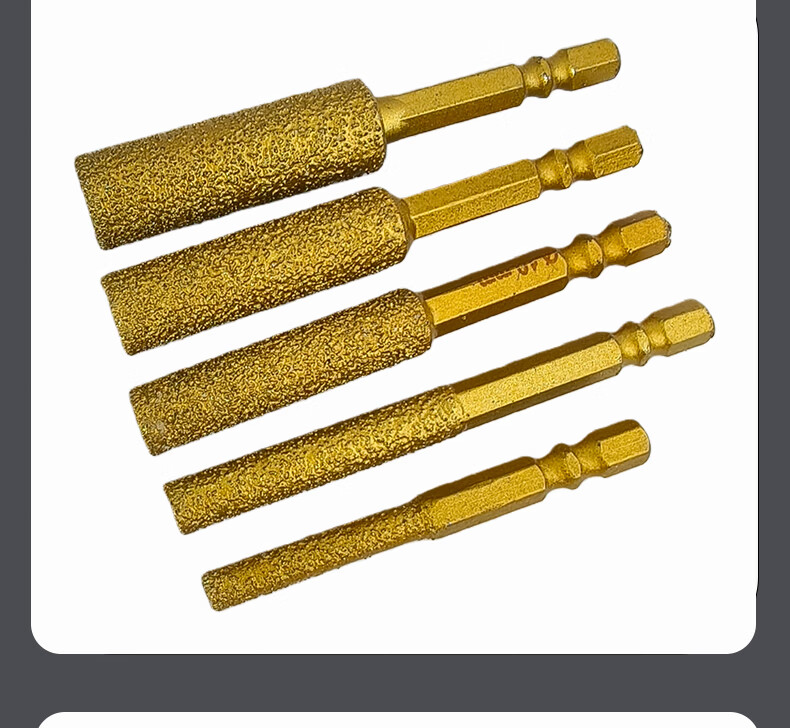 Fuxing Integrated Drilling and Grinding Drill Bit Hex Shank Tile Glass Stone Hole Opener Set [6+6+8+8] 4 Pieces 12