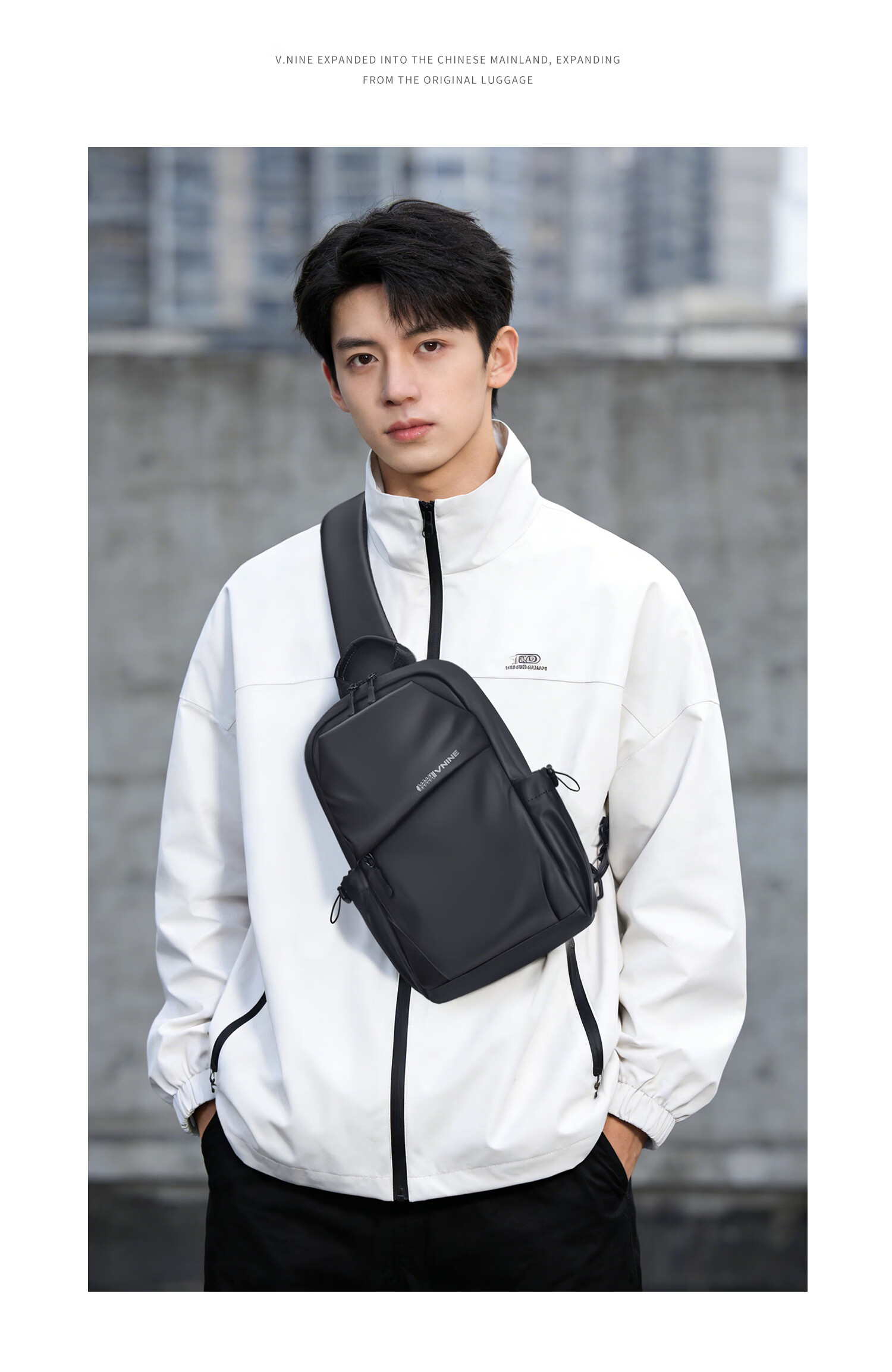 V.NINE Men's Chest Bag Crossbody Casual Shoulder Bag 10.9-inch iPad Phone Outdoor Sports Cycling Bag for Women 12