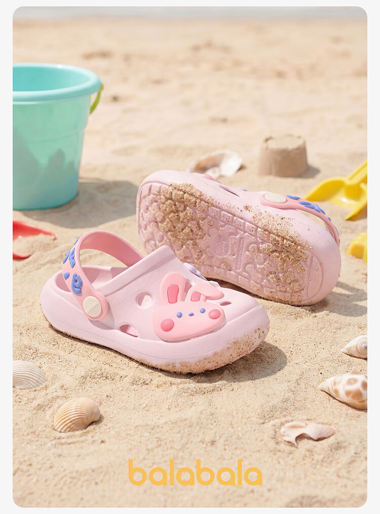 BALABALA Kids Slippers Girls Summer Cartoon Indoor Hole Shoes Cute Breathable Soft Sole Boys Beach Sandals 25