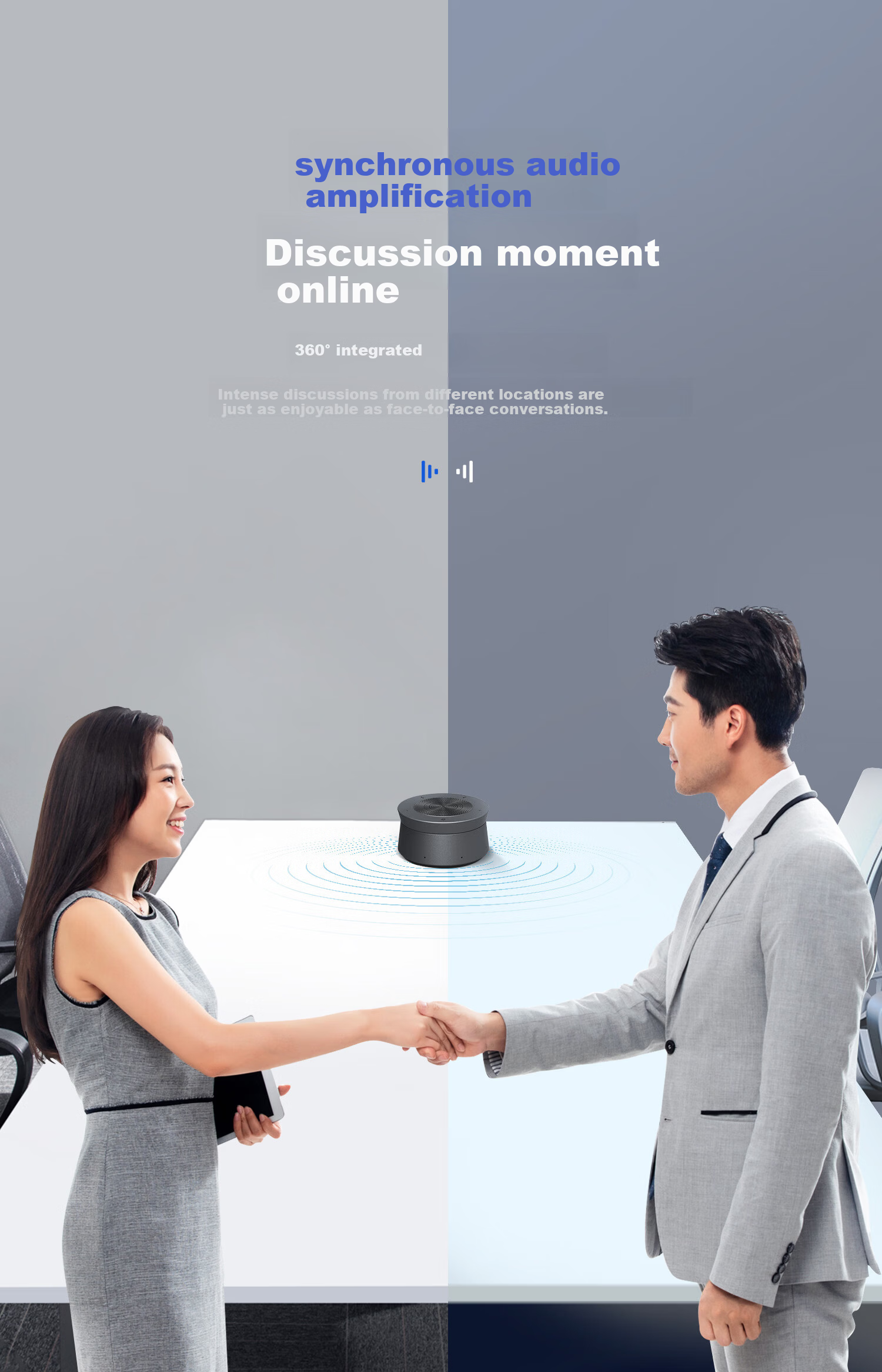 MAXHUB Video Conference Omnidirectional Microphone / 8m Pickup Driver-Free Wireless Connection Bluetooth Speaker Cascade for >60㎡ Meeting Room Solution BM50 5