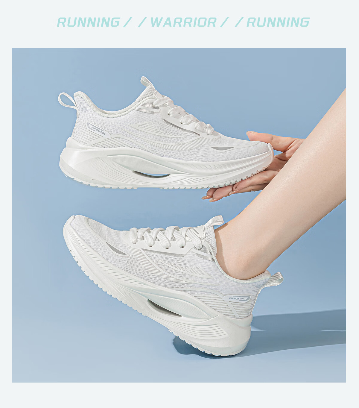 Warrior Women's Sports Shoes New Summer Thin Breathable Mesh Soft Sole Lightweight Shock Absorption Running Shoes White Pink Size 39 10