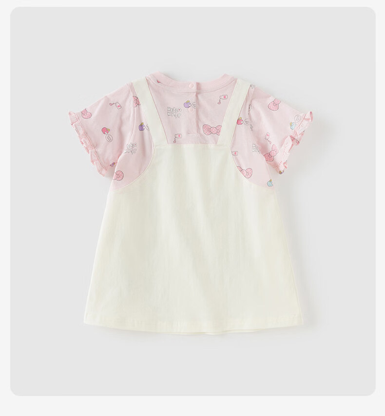 DAVE & BELLA Hello Kitty Girls' Faux Two-Piece Dress Baby Class A Children's Clothing 17