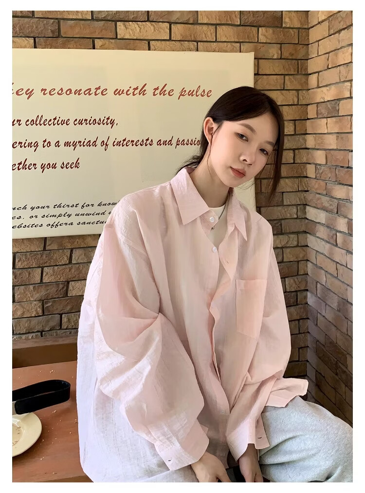 ICH MODE "Island Memory" Summer Physical Sunscreen Shirt Beach Tencel Shirt Cover-up Lightweight Jacket Blue XL 19