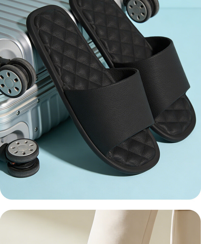 XGGC Travel Portable Slippers for Men and Women Soft Non-Slip Foldable Couple Travel Storage Slippers Black Size 42-43 9