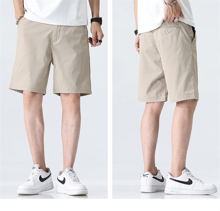 MARK FAIRWHALE Men's Shorts, Summer Business Casual Pants, Lightweight Straight-Leg Five-Point Shorts, Versatile Youth Trousers for Me 16
