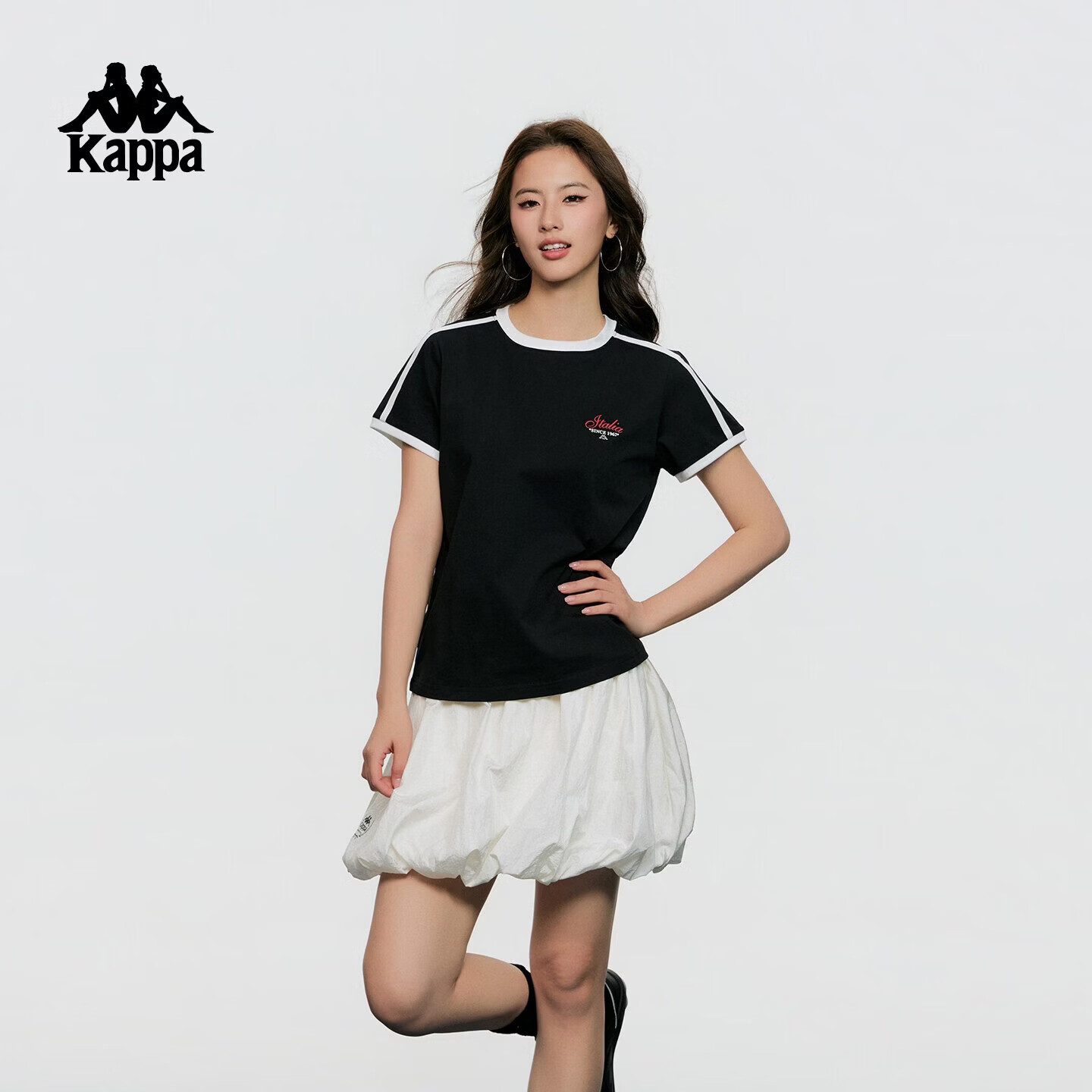 Kappa Back-to-Back Sports Short Sleeve T-Shirt Women K0G42TD31D Korea White-012 S