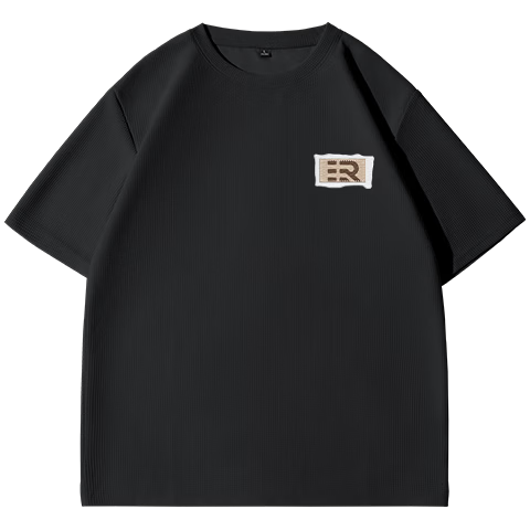 Baleno Men's Short Sleeve T-Shirt Summer 260g Heavyweight Waffle Knit Half Sleeve Student Hong Kong Style Simple Casual Versatile Top