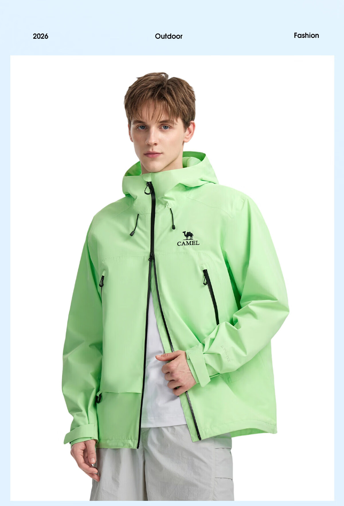 CAMEL Zhangjiajie Qixing Mountain Outdoor Challenge Edition Color Shell Waterproof Hard Shell Jacket for Men 26