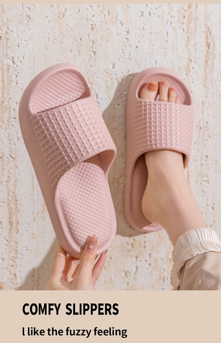 LeTuo Summer Women's Indoor EVA Soft Sole Bathroom Non-Slip Home Slippers Couple Flip Flops Men 4