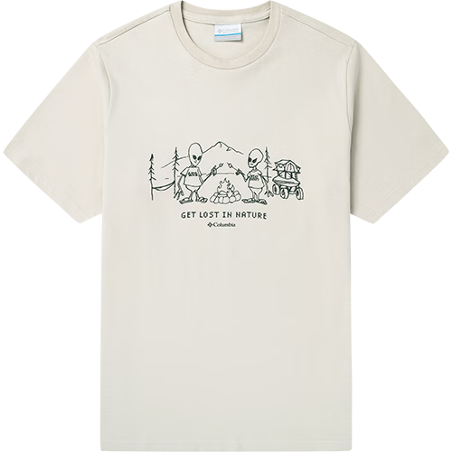 Columbia Men's Graphic Print Crew Neck Outdoor Sports Short Sleeve AE2306-278 2XL White