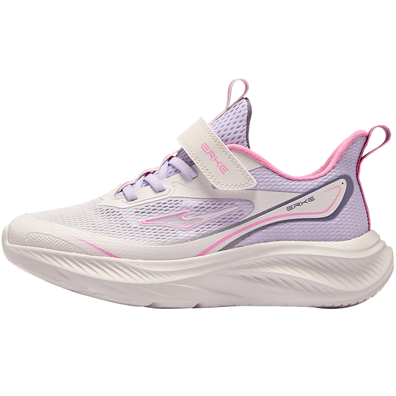ERKE Kids Sports Shoes Boys and Girls Children's Breathable Summer Lightweight Durable Running Shoes Lavender Gray/Aromatic Purple Size 28