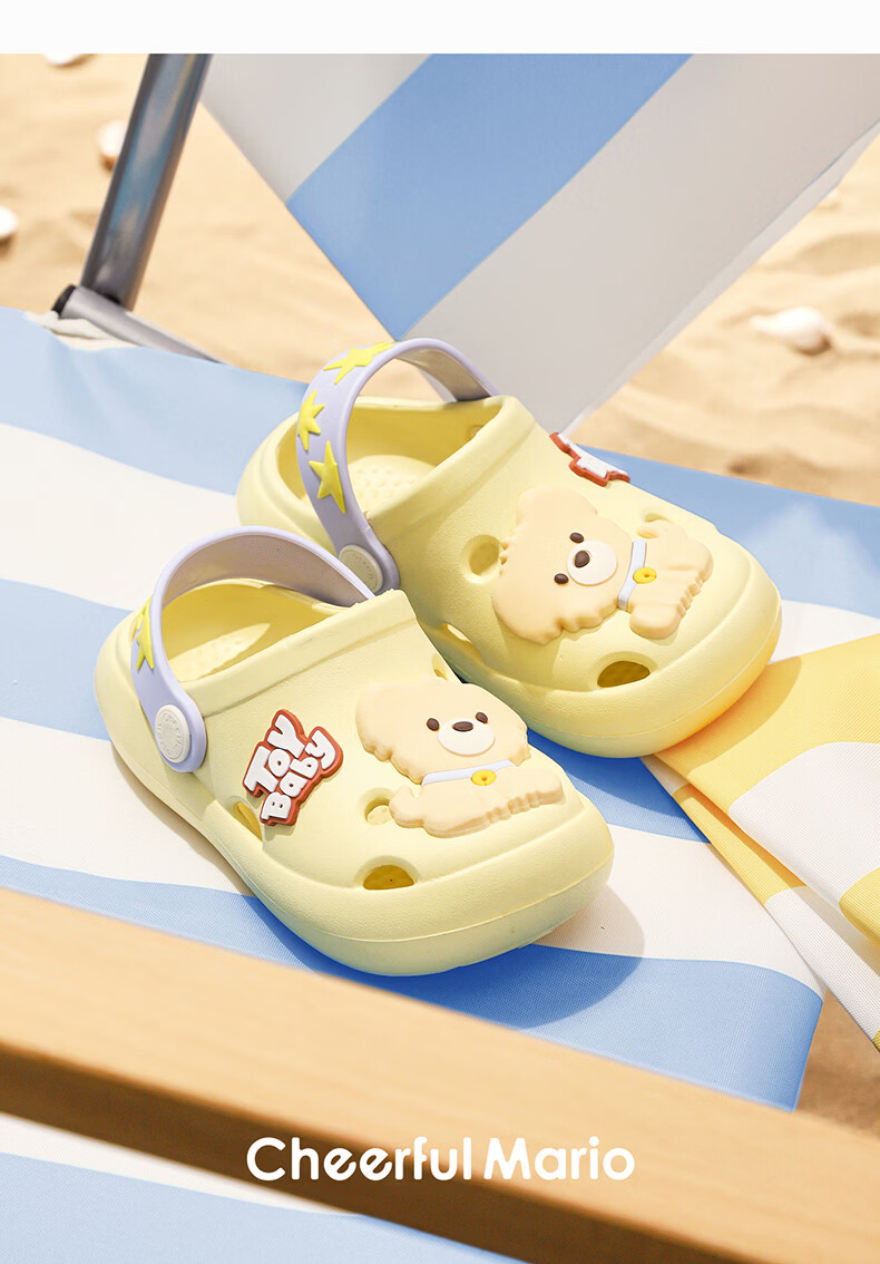 Cheerful Mario Girls Baby Clog Shoes Children's Princess Sandals Summer Soft Sole Breathable 1-3 Years Toddler Boys Cool Slippers 13