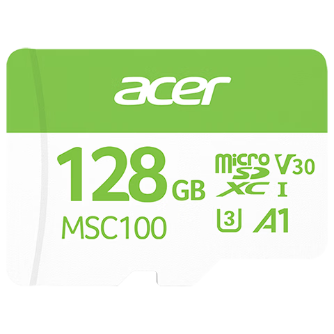 PREDATOR Acer 128GB TF (MicroSD) Memory Card A1 U3 V30 C10 MSC100 Storage Card 100MB/s Read Speed Compatible with Dash Cam/Surveillance Camera