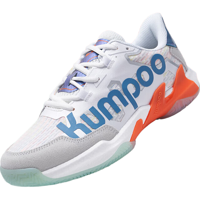 KUMPOO Badminton Shoes, Non-Slip, Wear-Resistant, Anti-Twist, Shock-Absorbing, Lightweight, Breathable Professional Sports Shoes KH-G76 White-Gray Size 38