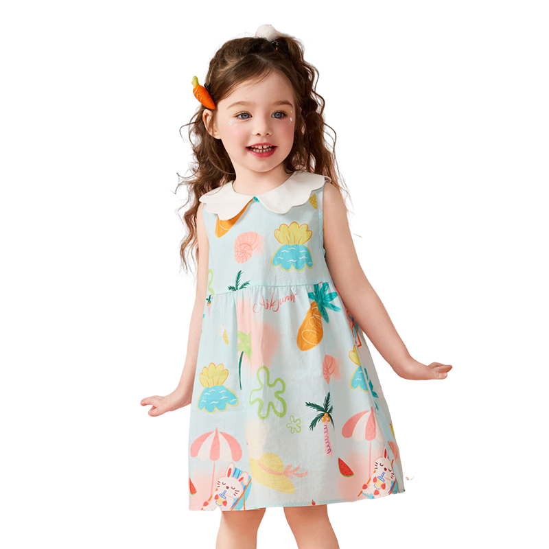 ASK JUNIOR Summer Children's Dress, Summer Toddler Vacation Dress, Girls' Sleeveless Tank Dress, Princess Dress
