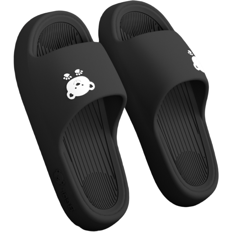 MEXICAN Slippers for Men And Women, EVA Home Use Shower Thick-Soled Bathroom Indoor Outdoor Wear Couples Non-Slip Silent Summer Sandals Black 36-37