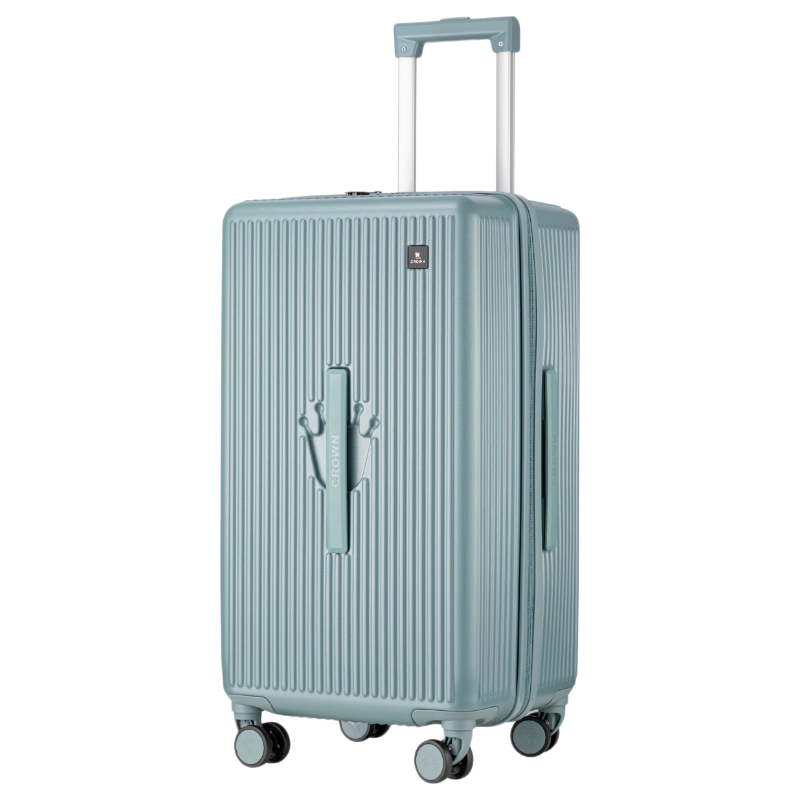 CROWN Luggage Password Suitcase with Trolley Handle, Large Capacity, Universal Wheels, Student Travel Case CF2021H, Sea Blue, 25 Inches