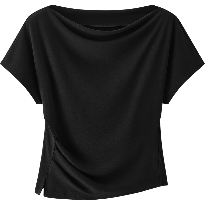 Semir Chen Duling Women's Short Sleeve T-Shirt 2026 Summer Crop Off-Shoulder Waist Slim Atmosphere Top 109326100005