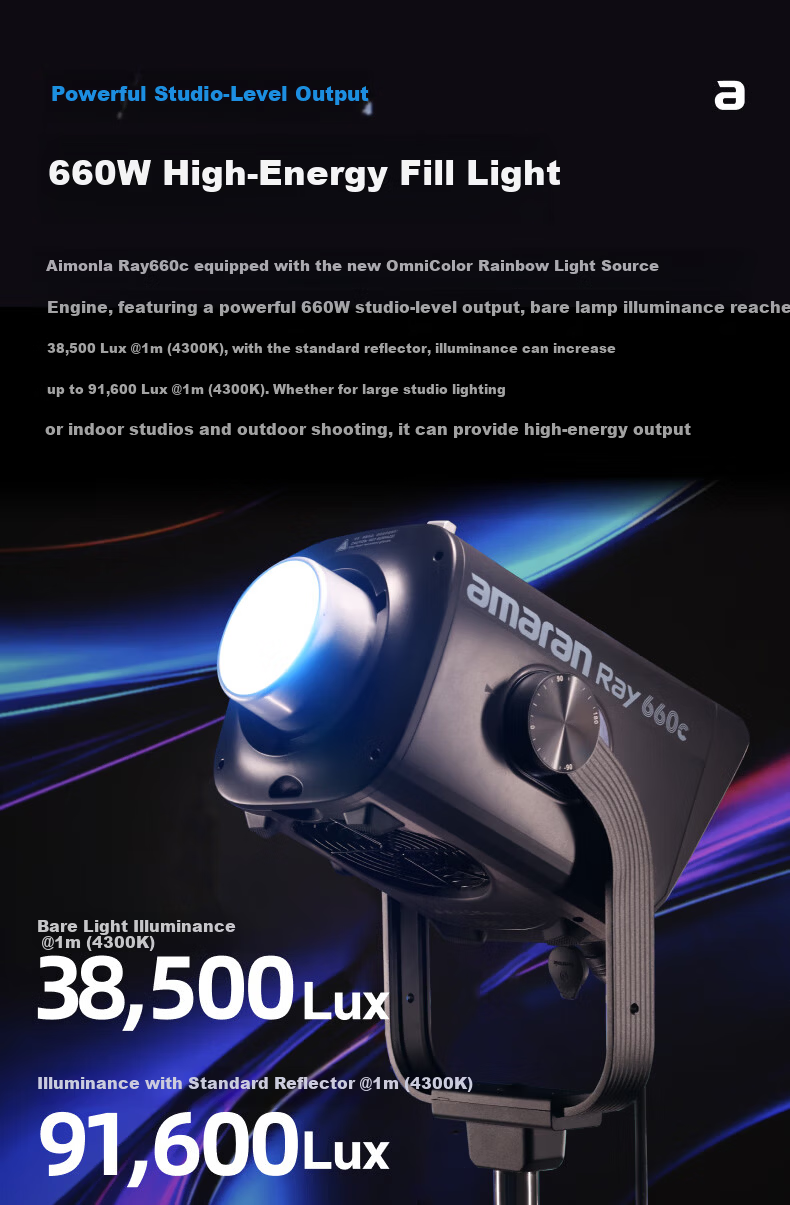 Aputure Amaran Ray 660c RGB Professional Live Streaming Video Fill Light 660W Photography Continuous Lighting Studio Light 4