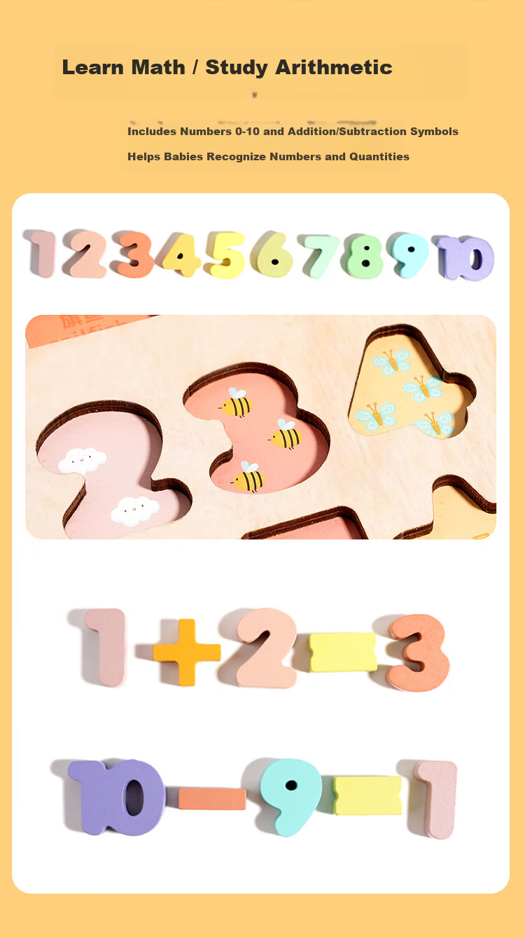 MKBIBI Montessori Early Education Toy 3-6 Years Shape Matching Smart Board Children's Puzzle Building Blocks Number Enlightenment New Year Gift 3