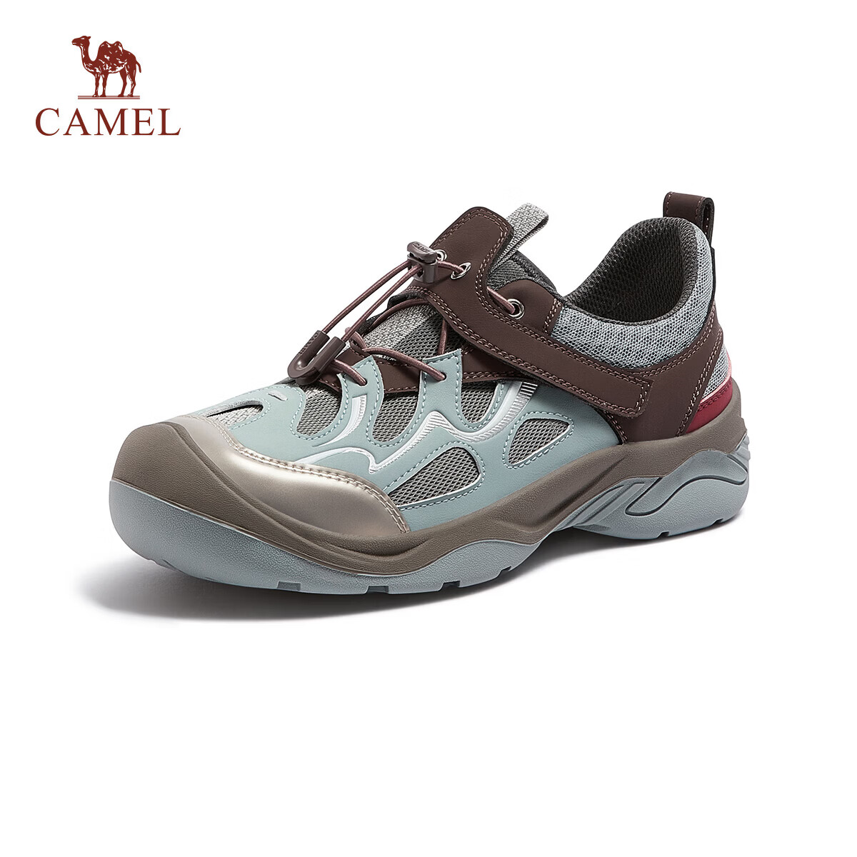 CAMEL Cute Ugly Style Women's Mountain Colorblock Mesh Outdoor Casual Shoes L26S255077 Blue/Brown/Gray Size 35
