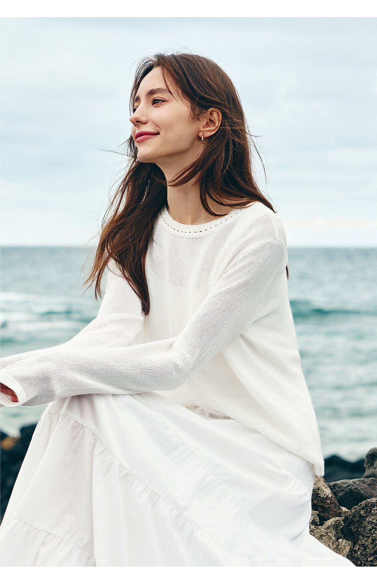 Navigare Fashion Week Same Style Small Sailboat 26 New Women's Lightweight Knit Round Neck Hollow Out Sweater Top 2314006501 30
