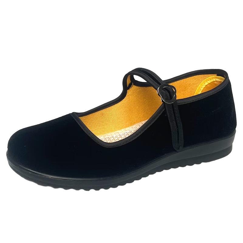 Lifeng Old Beijing Cloth Shoes Women's Black Hotel Work Shoes Dance Shoes Breathable Mom Shoes Black 37 (235mm)