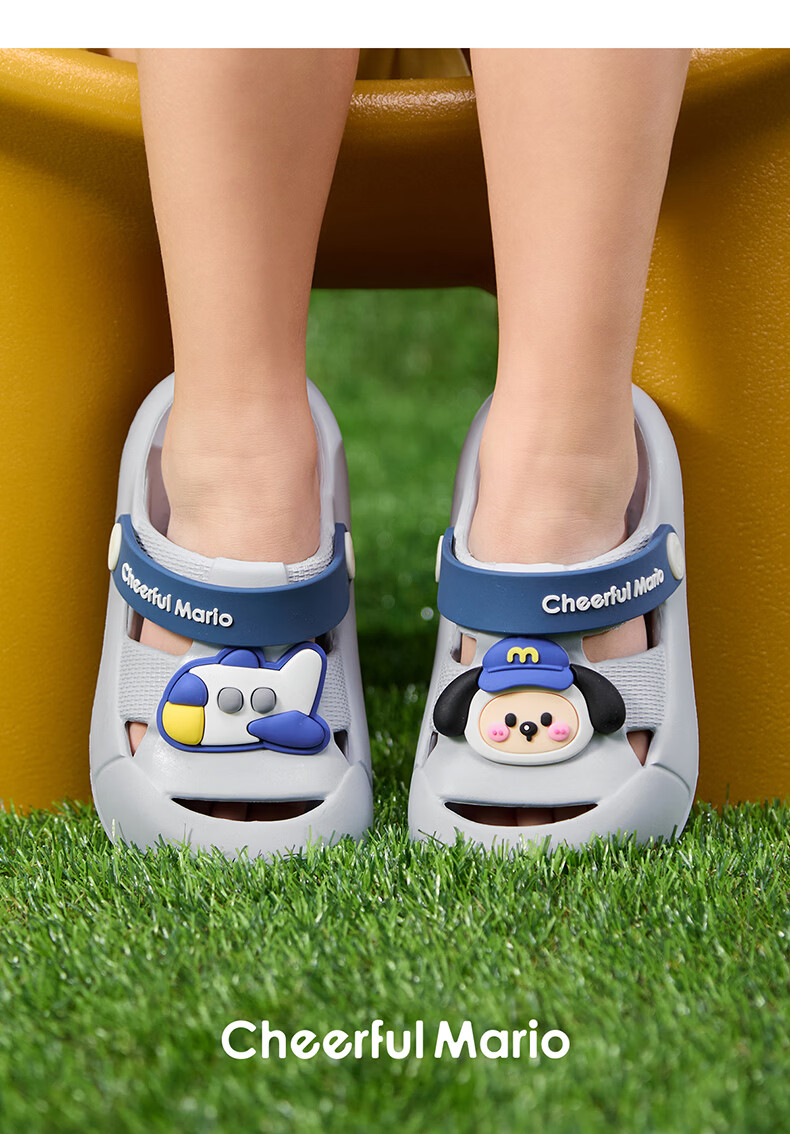 Cheerful Mario 2025 New Kids' Clog Sandals Baby Slippers Summer Boys Girls Breathable Beach Bathing Cool Slippers 17