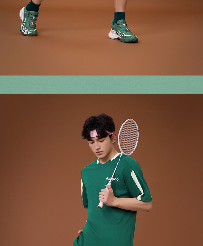 KUMPOO 25th Anniversary Limited Edition Badminton Shoes Anti-Twist Non-Slip Shock Absorption Training Shoes KH-G828.25th Green/Pink Size 35 21