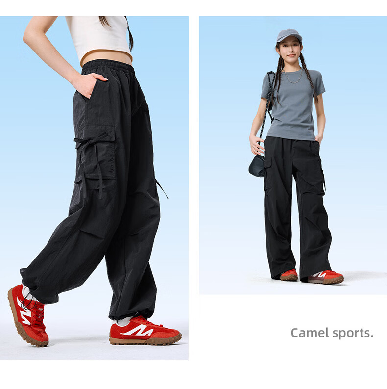 CAMEL Casual Workwear Women's Ice Cooling Sun Protection Quick-Dry Outdoor Paratrooper Pants C26BW1L0043 Phantom Black L 4