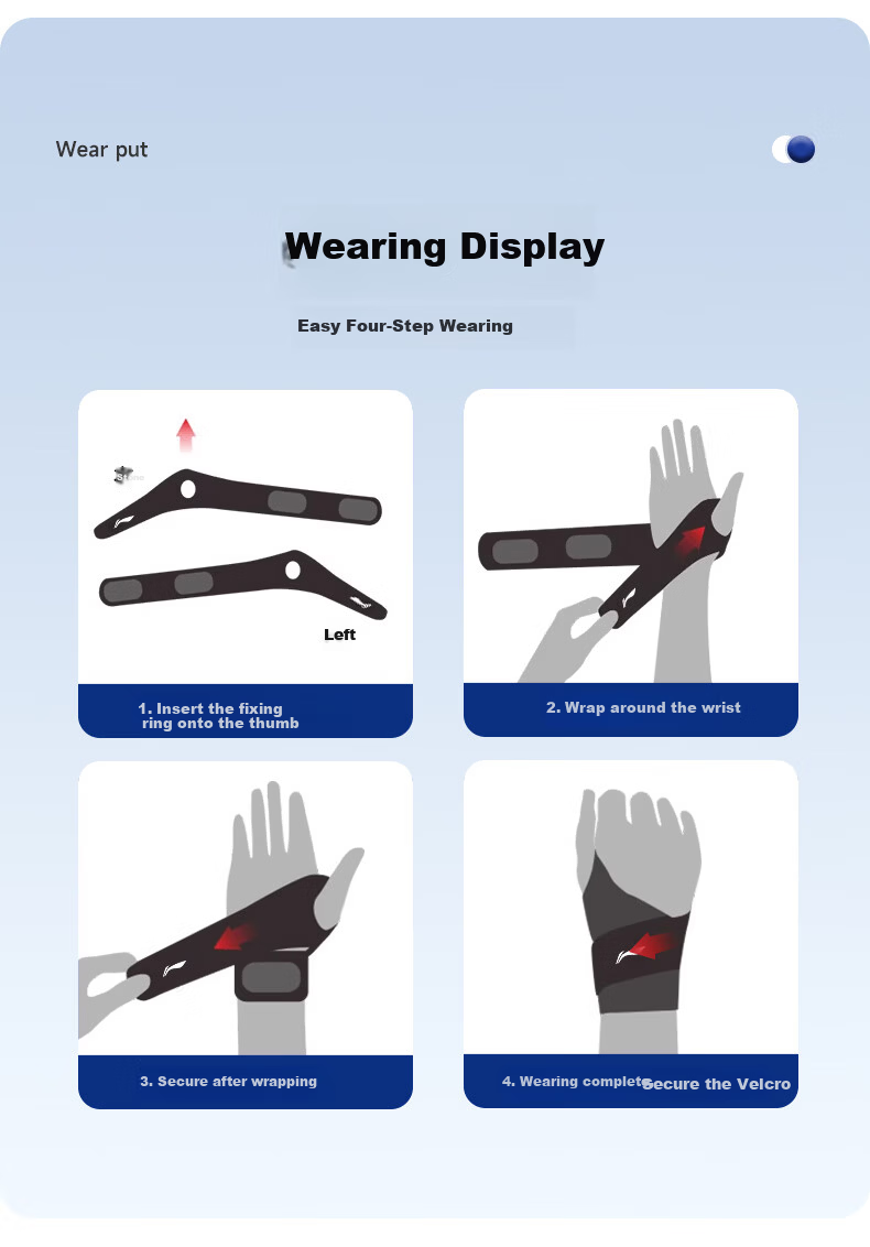 LI-NING Wrist Support Brace for Fitness Tendonitis Wrist Sprain Sports Stabilizer Compression Wrist Joint Protector for Badminton and Bench Press 11