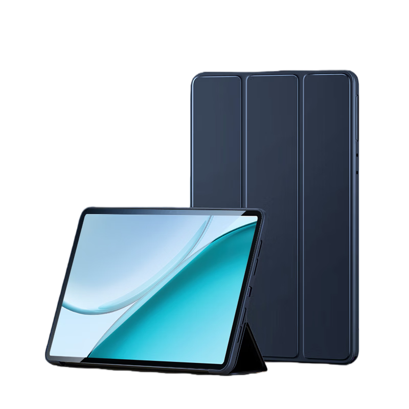 ALittleFlower Honor X10 Pro 11.5-inch 2026 Model Tablet Case Tri-fold Stand Protective Cover Shockproof Slim Soft Shell Sleep Function Student Gift Dark Blue