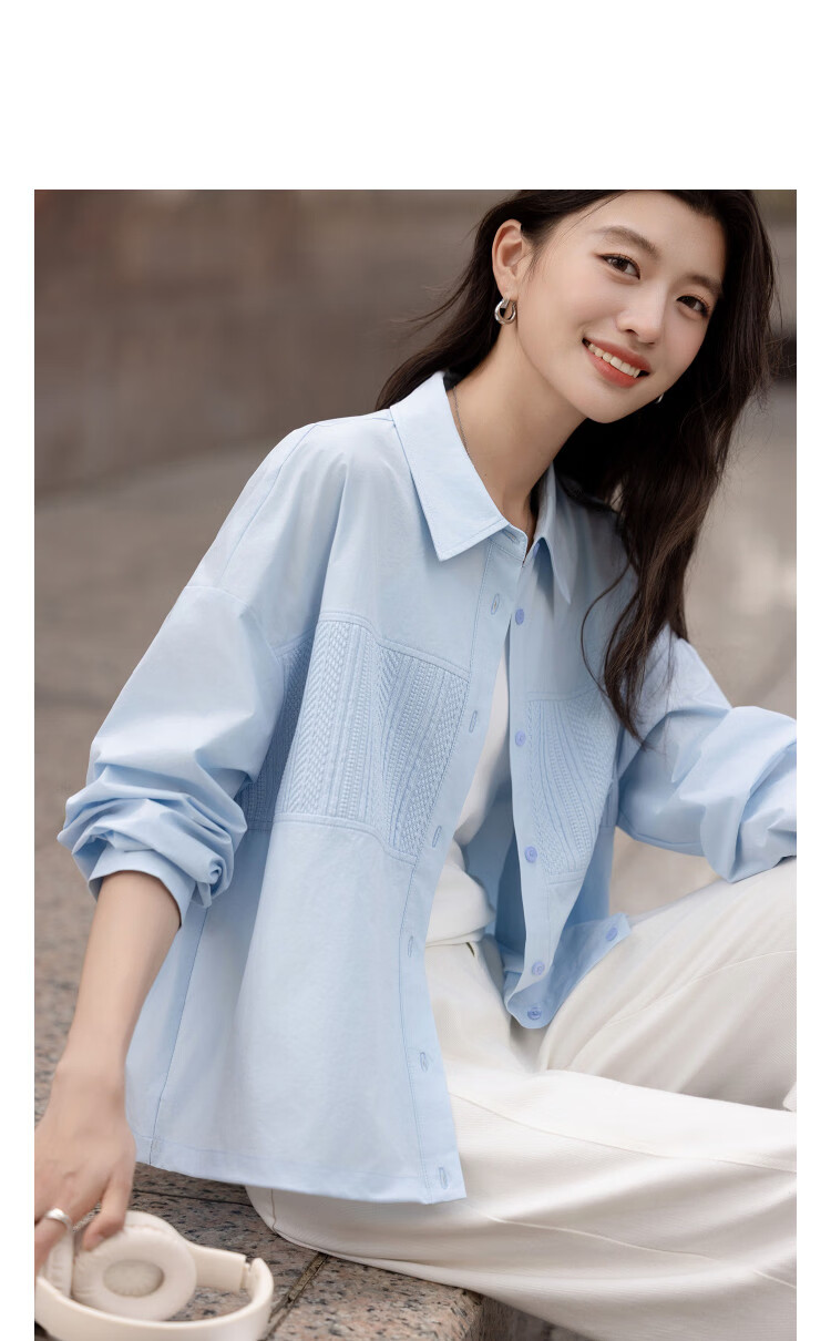 Demana [Quick-Dry Sun-Protective Solona] Spring Commuter Lapel Patch Pocket Shirt Loose Blouse Women's Top 11