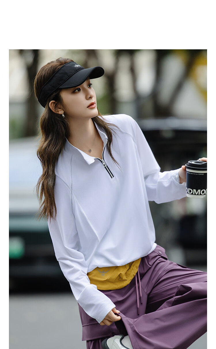 Demana Urban Style Spring Sports Half-Zip Color-Block Stitching Loose Slimming Sweatshirt for Women 11