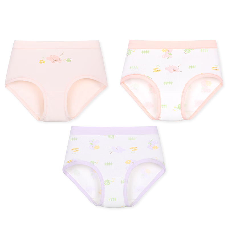 Jiusuiban Plant Cotton Children's Underwear Girls 7A Antibacterial Thin Triangle Panties Toddler Class A Silk Crotch Cartoon Girls Shorts