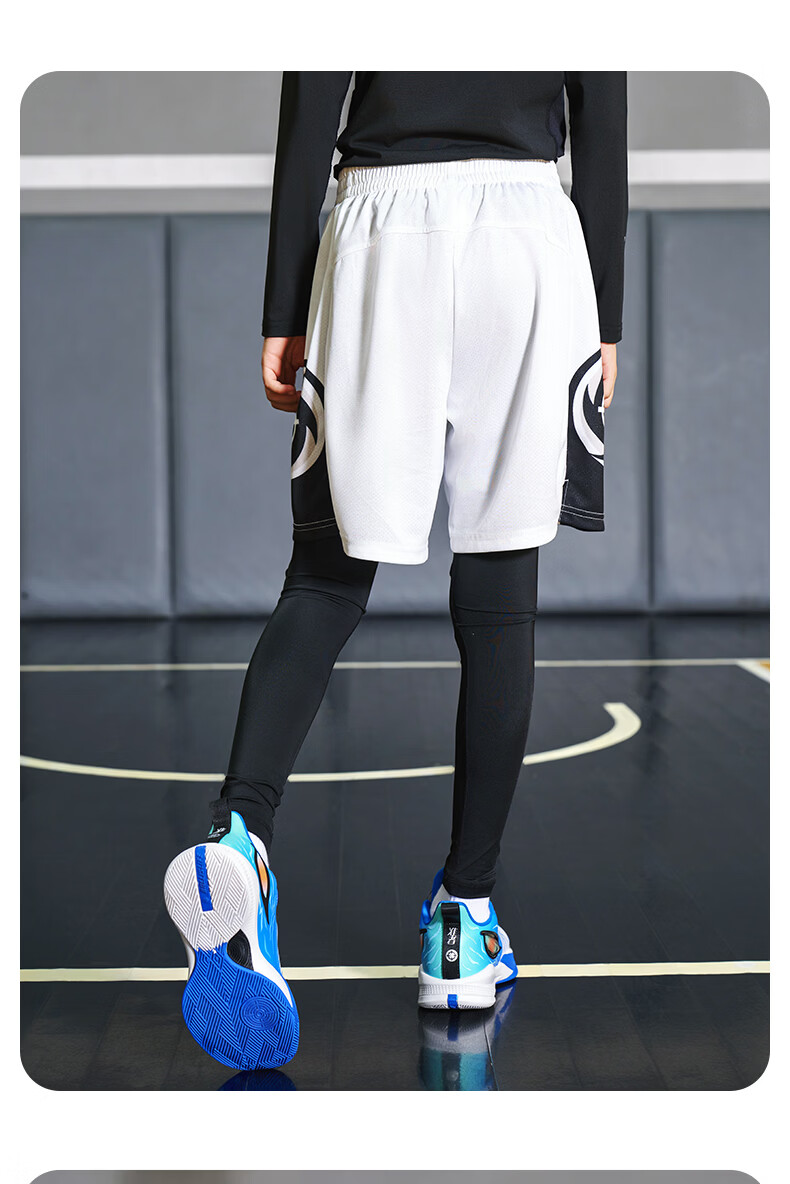Zhunzhe Kids Impact-Resistant Basketball Training High-Elastic Breathable Knee Pads Compression Nine-Point Fitness Pants 11
