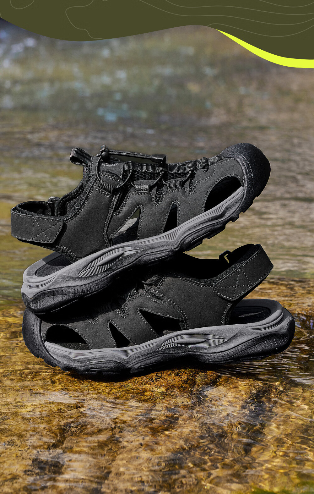 Camel Brand Breathable Mesh Water Shoes Beach Hollow Sandals P16M379020 Night Black Size 40 10