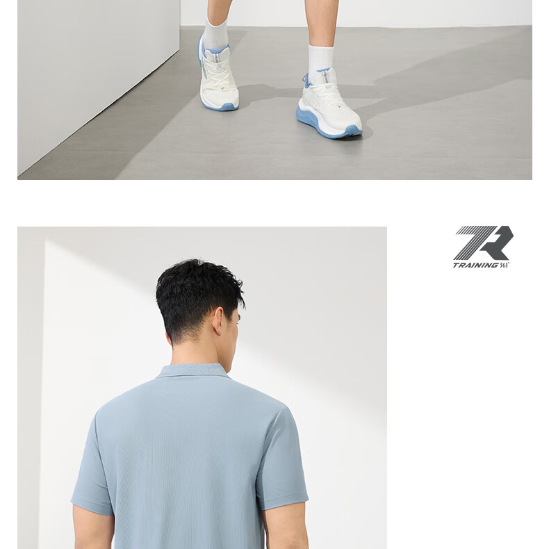 361° Men's Short Sleeve T-Shirt Spring Summer Sports Quick-Dry Running Fitness Polo Shirt 652624109H-5 25