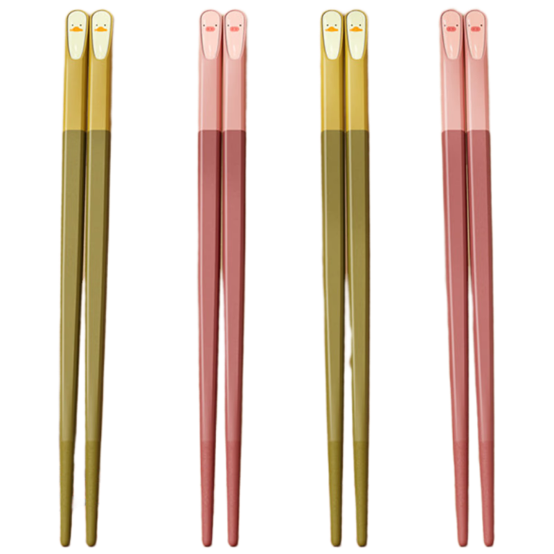 AIBEDILA Children's Chopsticks Baby Non-Slip Antibacterial High-Temperature Resistant Short Training Chopsticks for Ages 3-12 Pink with Lunch Box