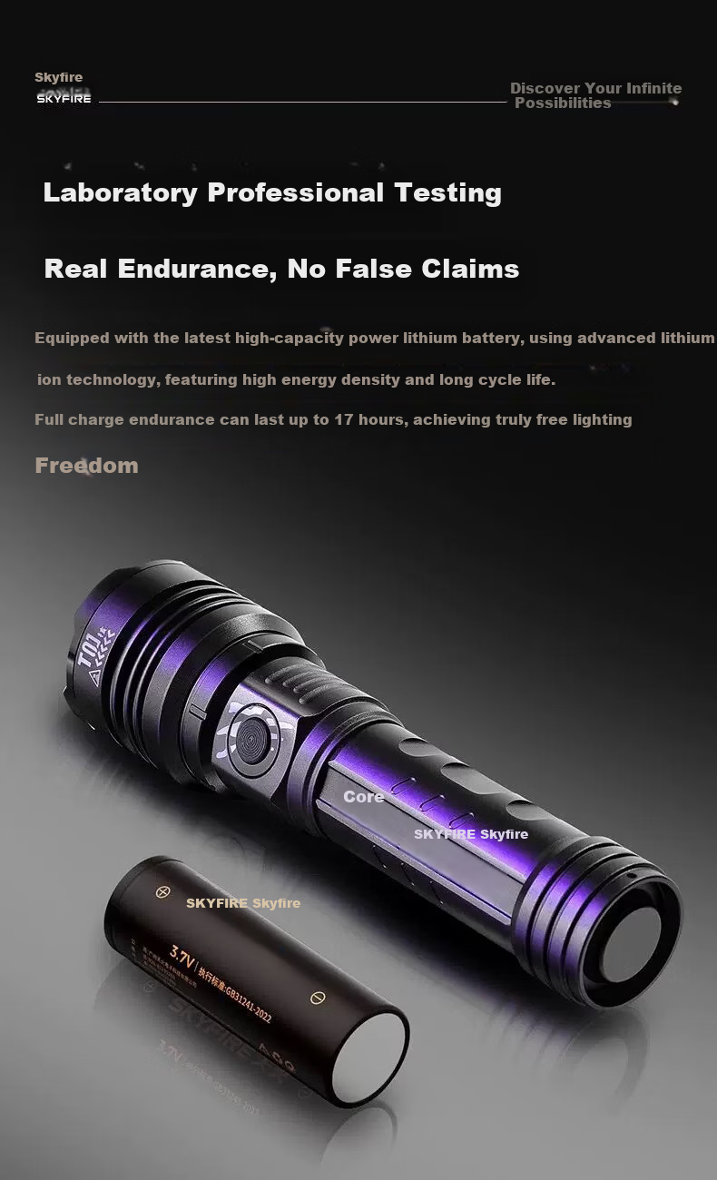 Tianhuo Canglong High-Power Rechargeable Outdoor Flashlight Super Bright Zoomable Long-Range Survival Large Capacity Mountaineering Special 3