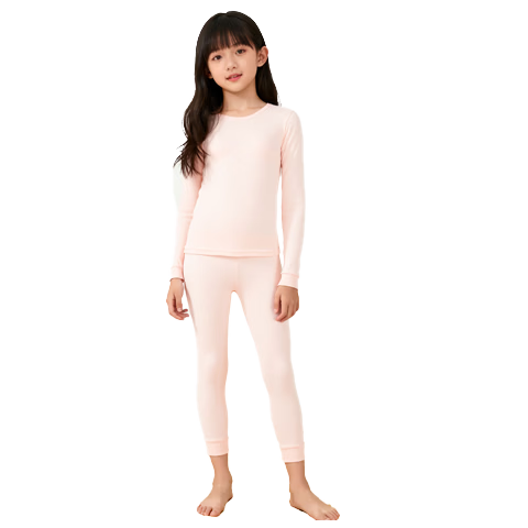 FENTENGCARE Children's Thermal Underwear Set 100% Cotton Autumn Winter Pajamas Girls Long Johns YR