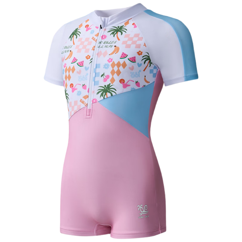 361° Kids Girls One-Piece Square-Leg Sun-Protective Breathable Sports Swimwear for Older Children