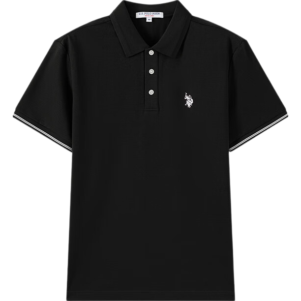 U.S. POLO ASSN., [Light Luxury Mulberry Silk], Polo Shirt for Men, Summer Business Cool-Touch T-Shirt, High-End Short-Sleeve, Father's Day