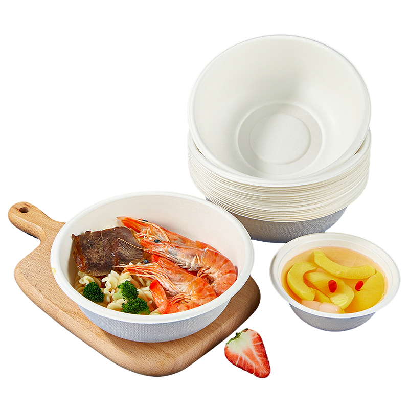 SHUANG YU Disposable Paper Bowls, 780ml*30 Pieces, Biodegradable Noodle Bowls, Waterproof And Oil-Proof, for Barbecue And Picnic Use
